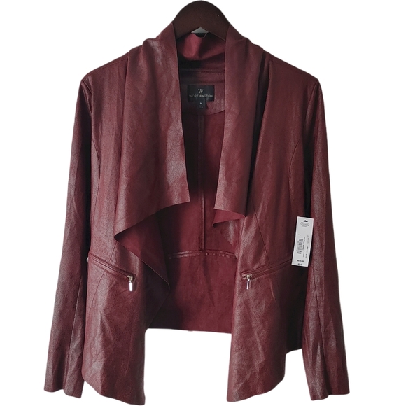 NWT Worthington faux suede blazer maroon M - Picture 1 of 8